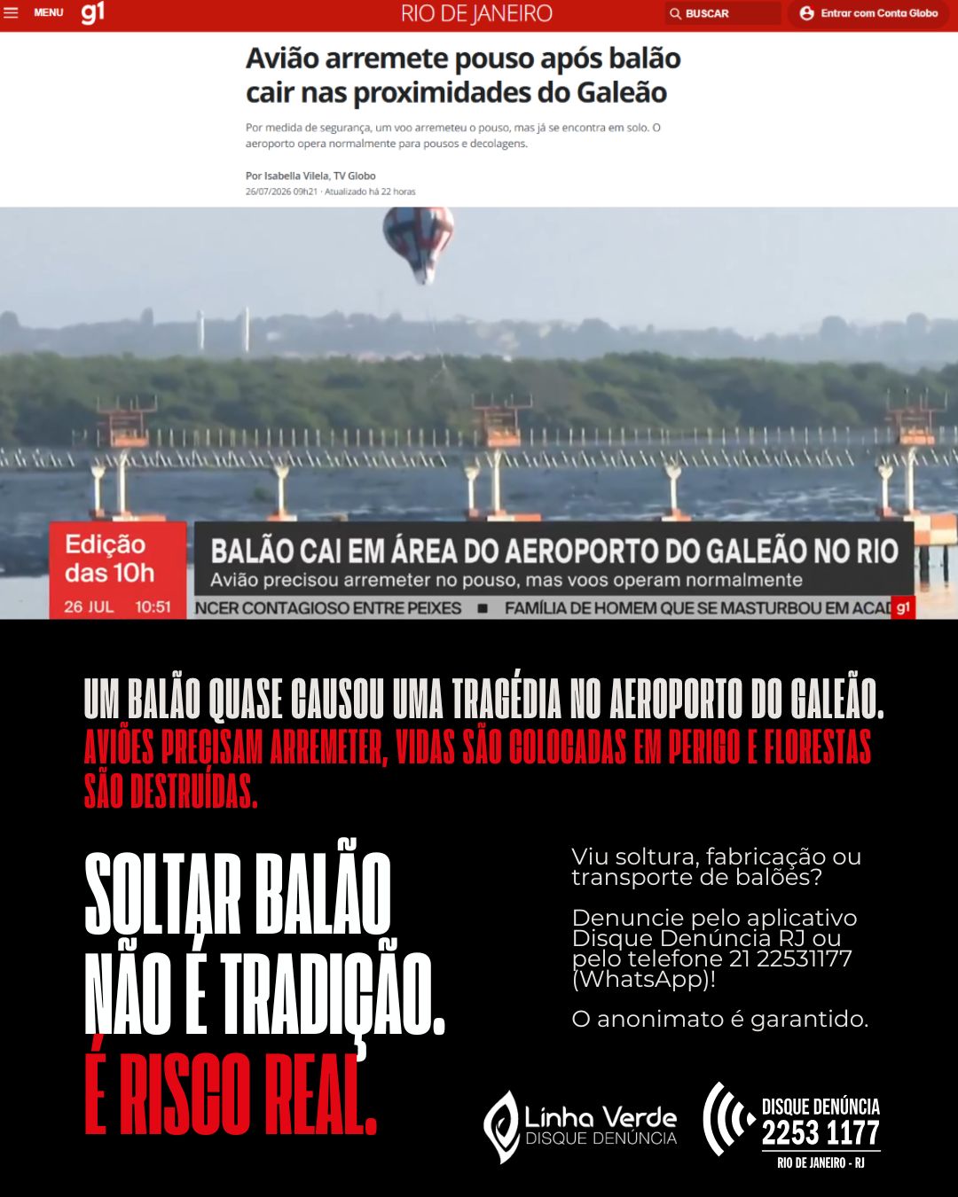 Perigo dos balões para a aviação reforça importância de denúncias durante período de festas juninas e julinas